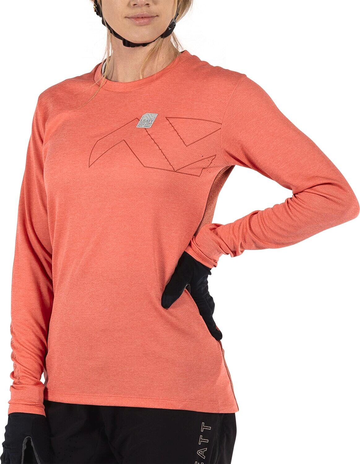 Maillot VTT Trail 3.0 manches longues en tissu léger Ice-Yarn Orange Femme 5/6