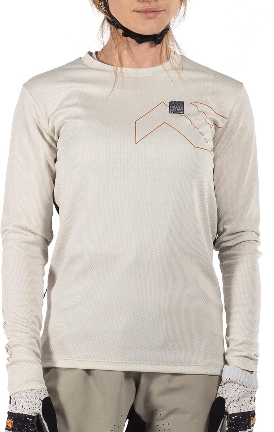 MTB Trail 3.0 Langarm-Trikot aus leichtem Ice-Yarn-Gewebe Grau Damen 5/6