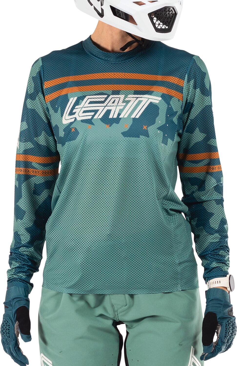 Camiseta MTB Gravity 4.0  elástica y cómoda Azul Mujer 3/8