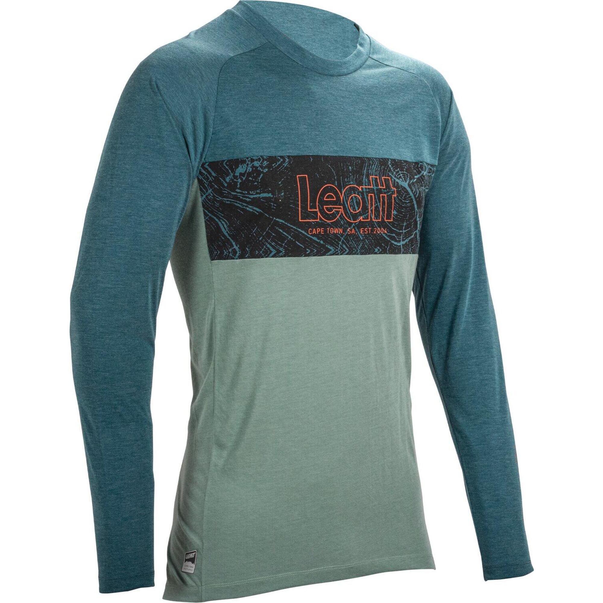 Leatt - Maillot Vtt Gravity 2.0 Respirant Et Élastique Bleu Clair Homme - T-shirt Manches Courtes - Bleu|vert - 40 M - Decathlon