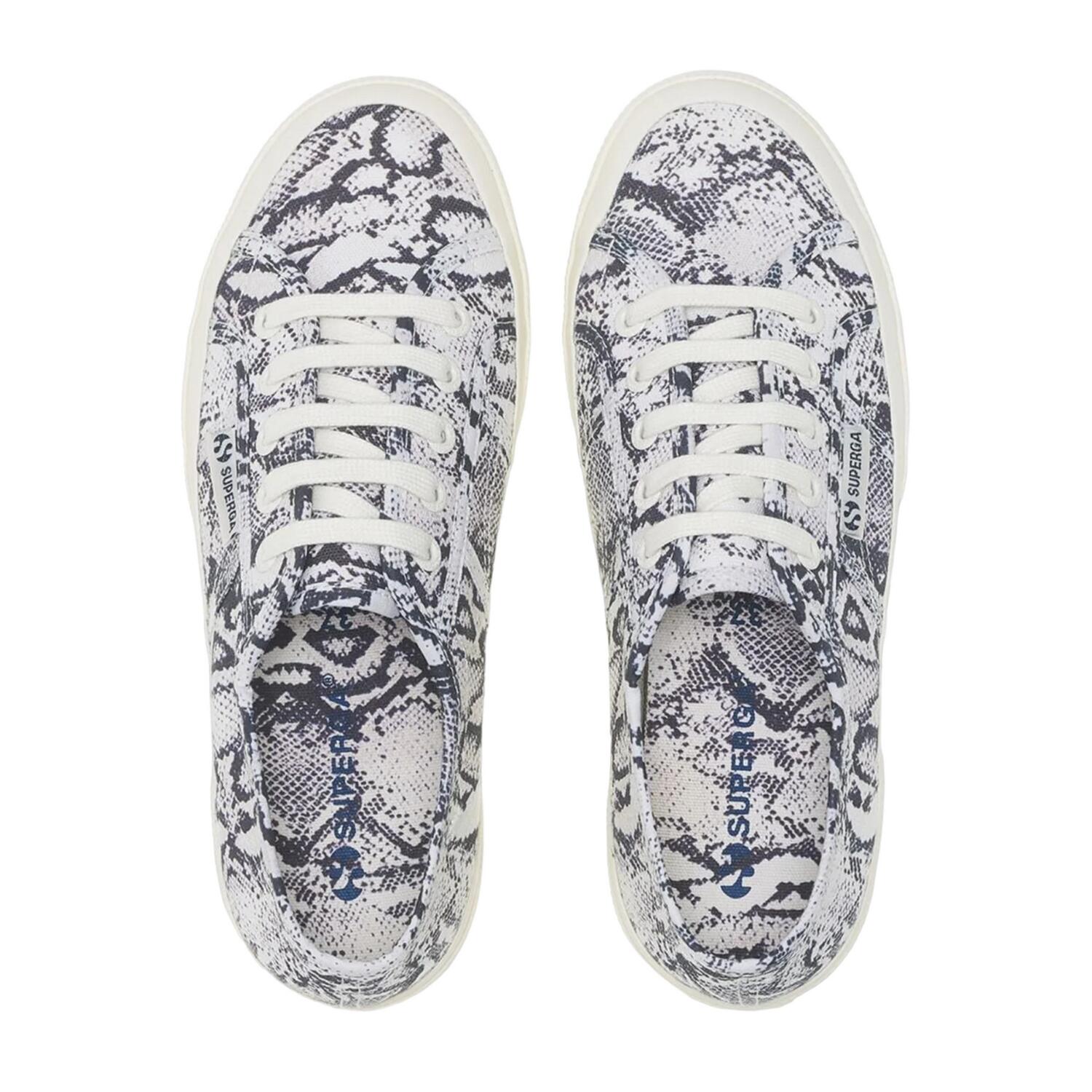 Womens/Ladies 2750 Snakeskin Trainers (White/Avorio/Navy) 4/4