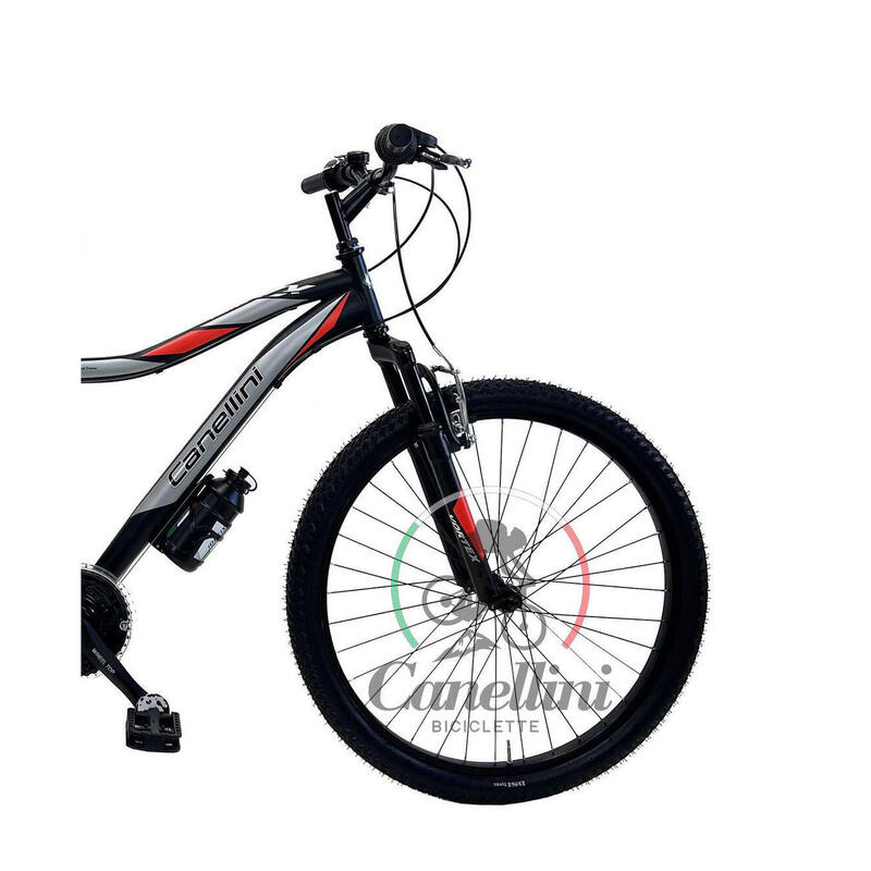 Bicicletă pentru băieți Canellini VORTEX 26" - Negru/Roșu