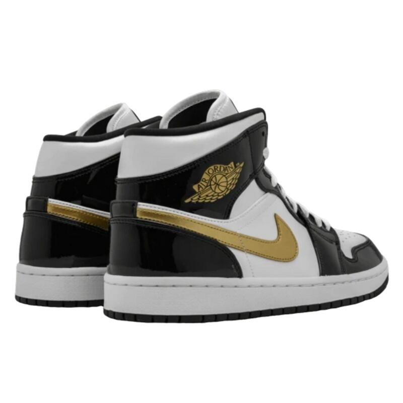 1 Mid Patent Black White Gold
