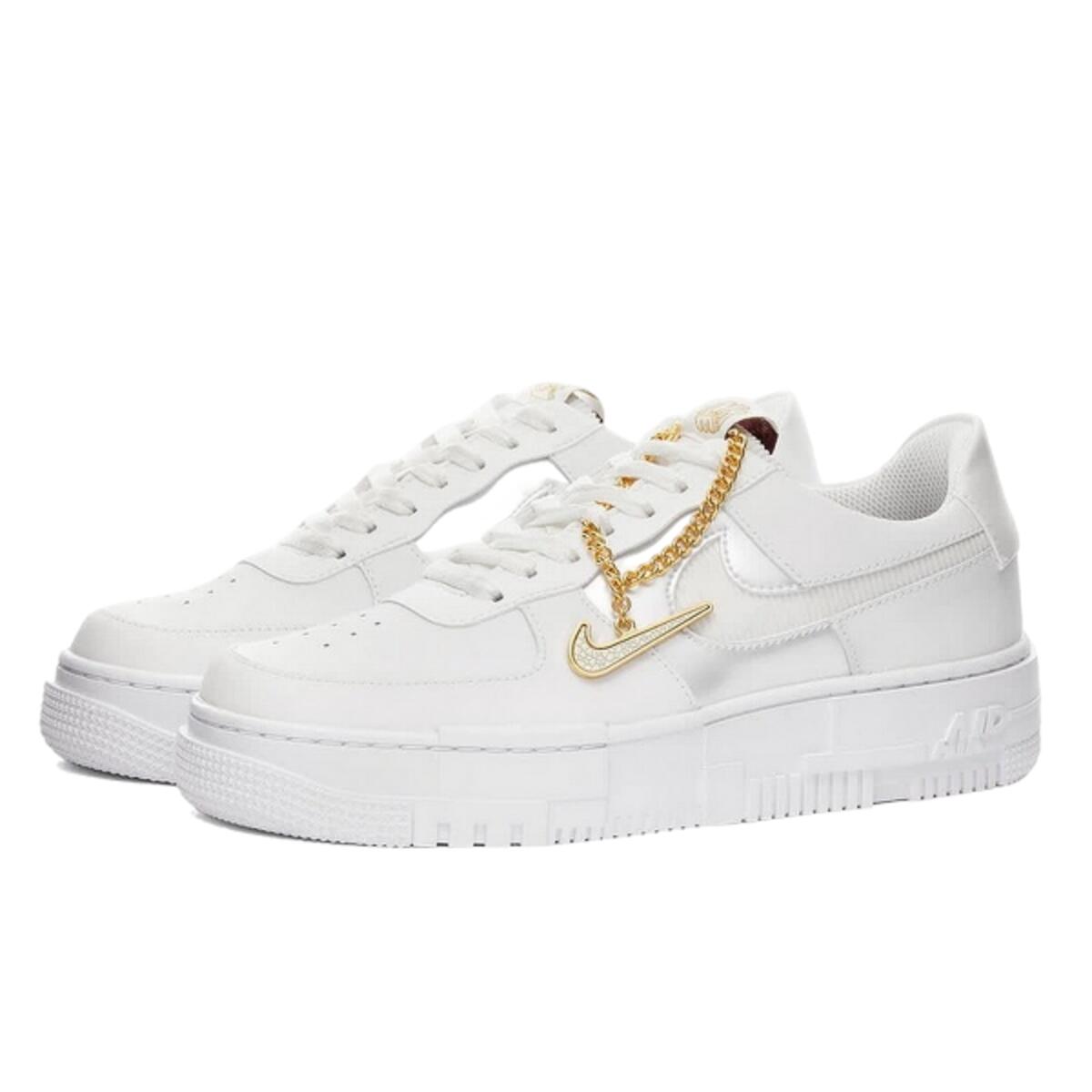 Chaussures  Air Force 1 Low Pixel Grey Gold Chain 2/2