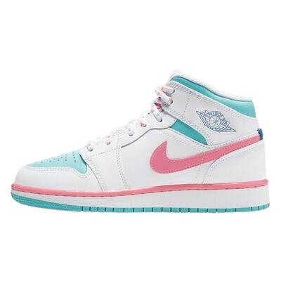 Schuhe 1 Mid White Pink Green Soar