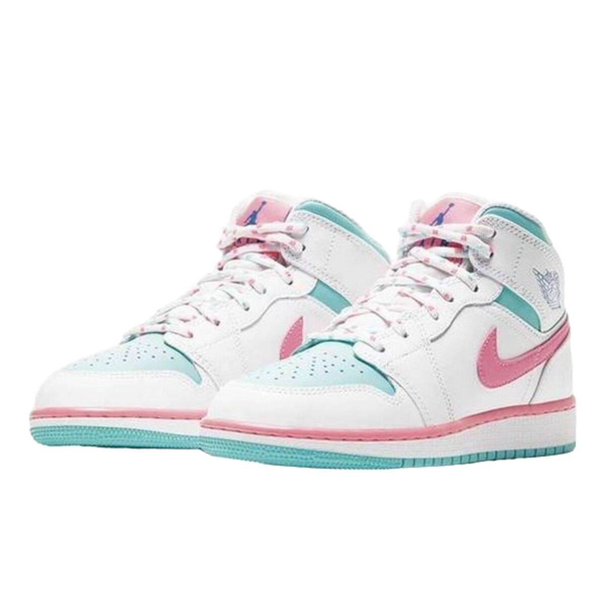 Tenis  1 Mid White Pink Green Soar 2/2