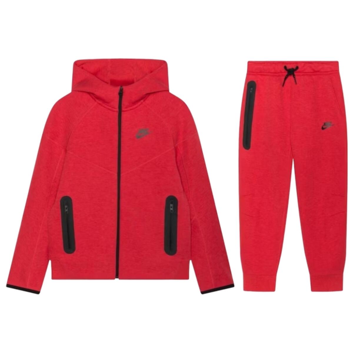 NIKE Full Zip Hoodie Joggers Set  Sportswear Tech Fleece Light University Red Heather
