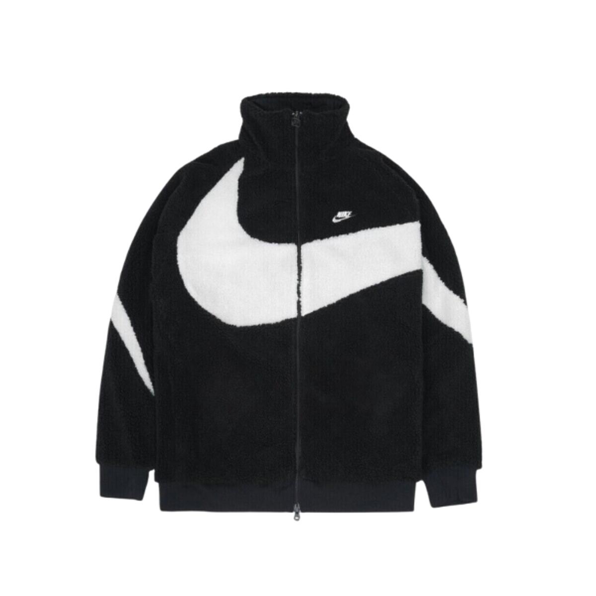 NIKE Big Swoosh Reversible Boa Jacket Black White