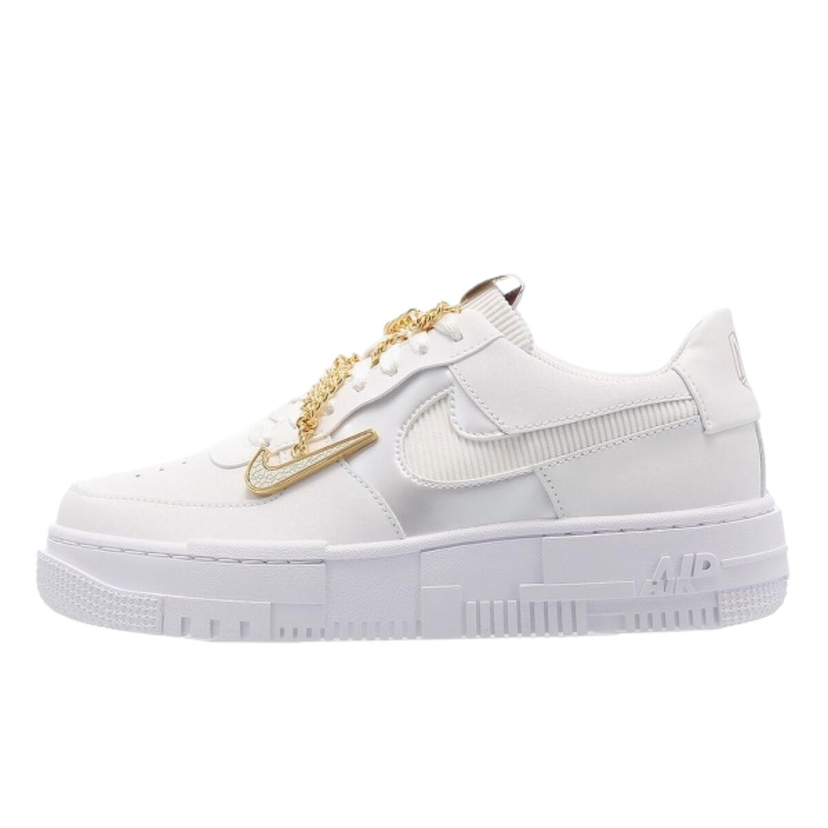 Nike - Chaussures  Air Force 1 Low Pixel Grey Gold Chain - Baskets - Blanc - 43 - Decathlon