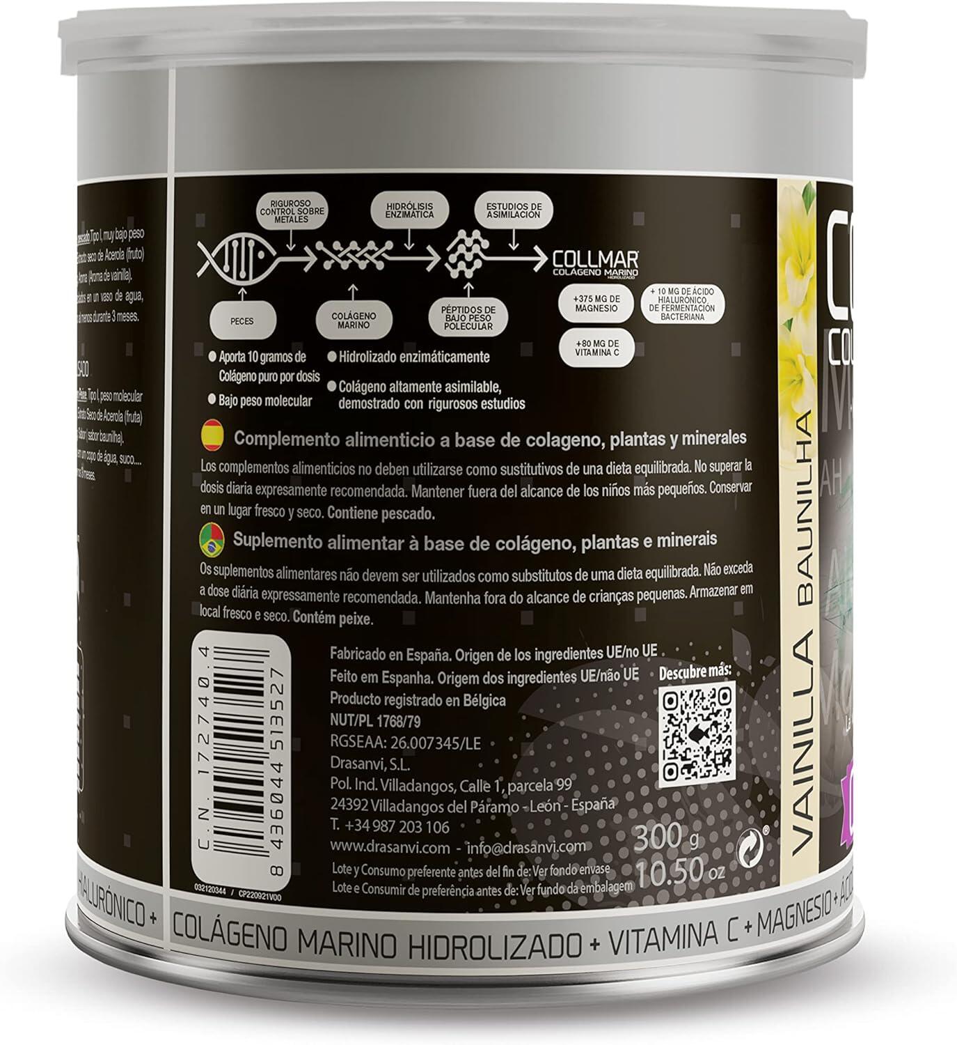 Drasanvi Collmar Colágeno Magnesio + Ácido Hialurónico 300 gr -  Sabor: Vainilla 3/6