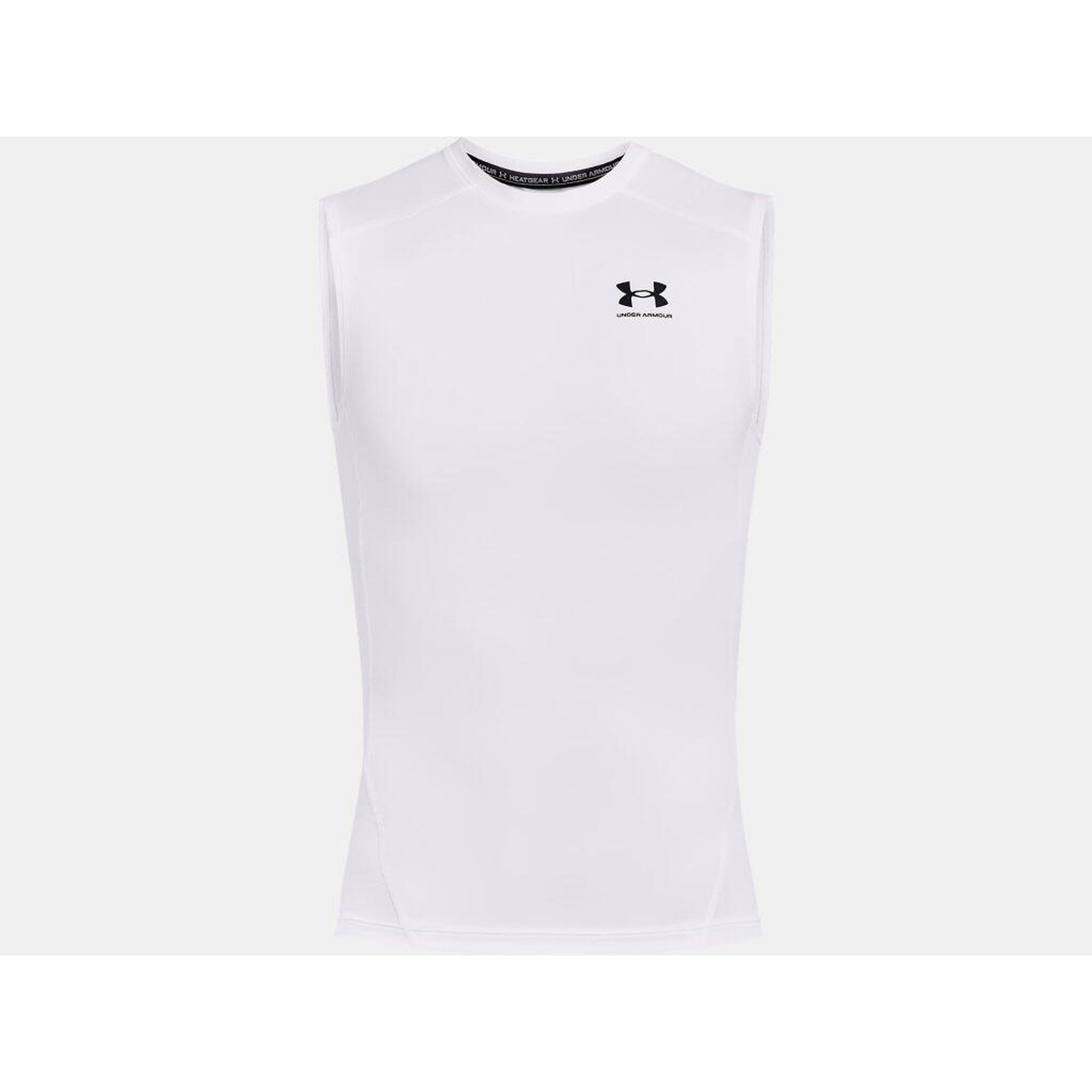 Under Armour - Maillot De Compression Blanc Homme Under Armour Heatgear - Polo Sans Manches - Blanc|noir - 48 Xl - Decathlon