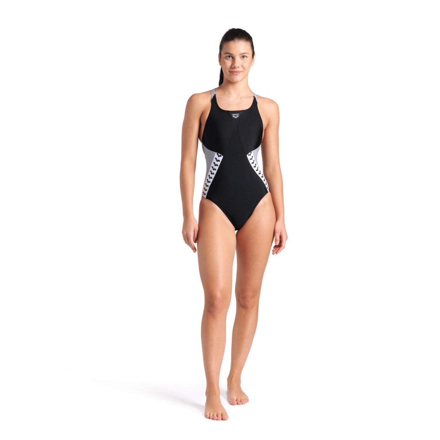 arena Stripe Badeanzug Pro Back für Damen 3/5
