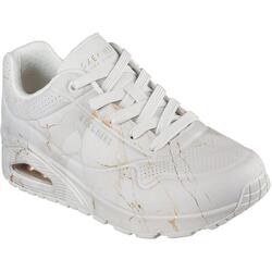Baskets Skechers Uno - Marbel Marvel, Blanc, Femmes