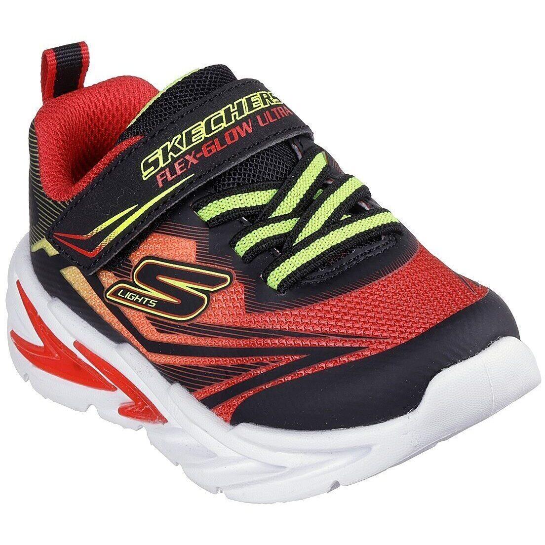 Calçado skechers s lights-flex-glow, vermelho, crianças