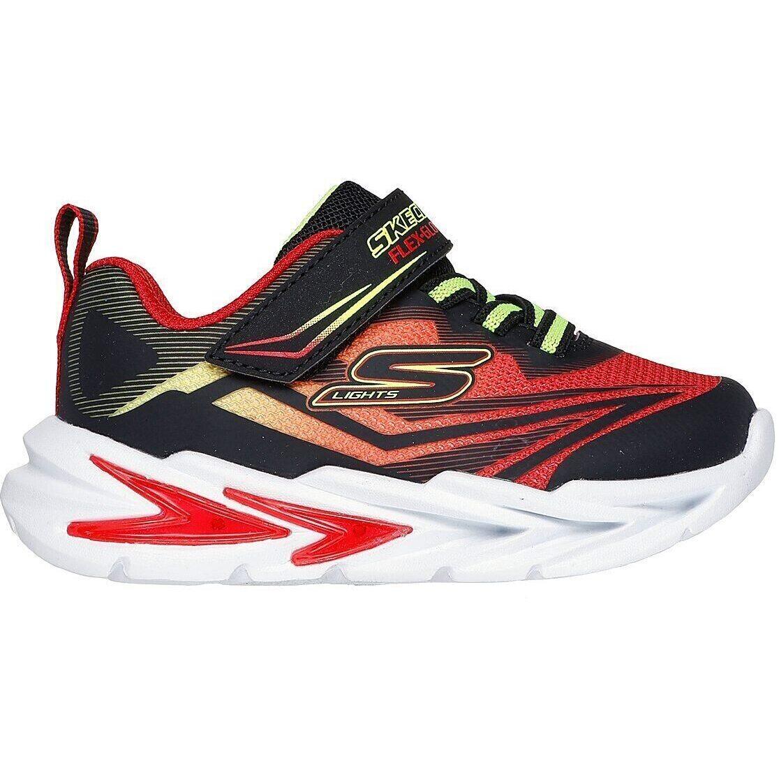 Baskets Skechers S Lights-flex-glow, Rouge, Enfants 3/5