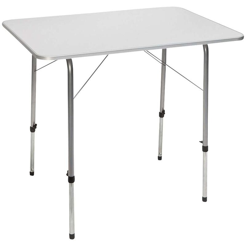 Bo-Camp - Mesa de camping - Altura regulable - 80x60 cm