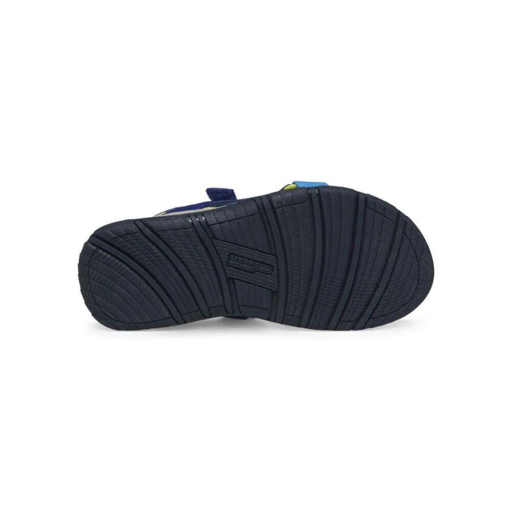 Merrell Big Kids Kahuna Web  Sport Sandal - Navy/Green 4/5