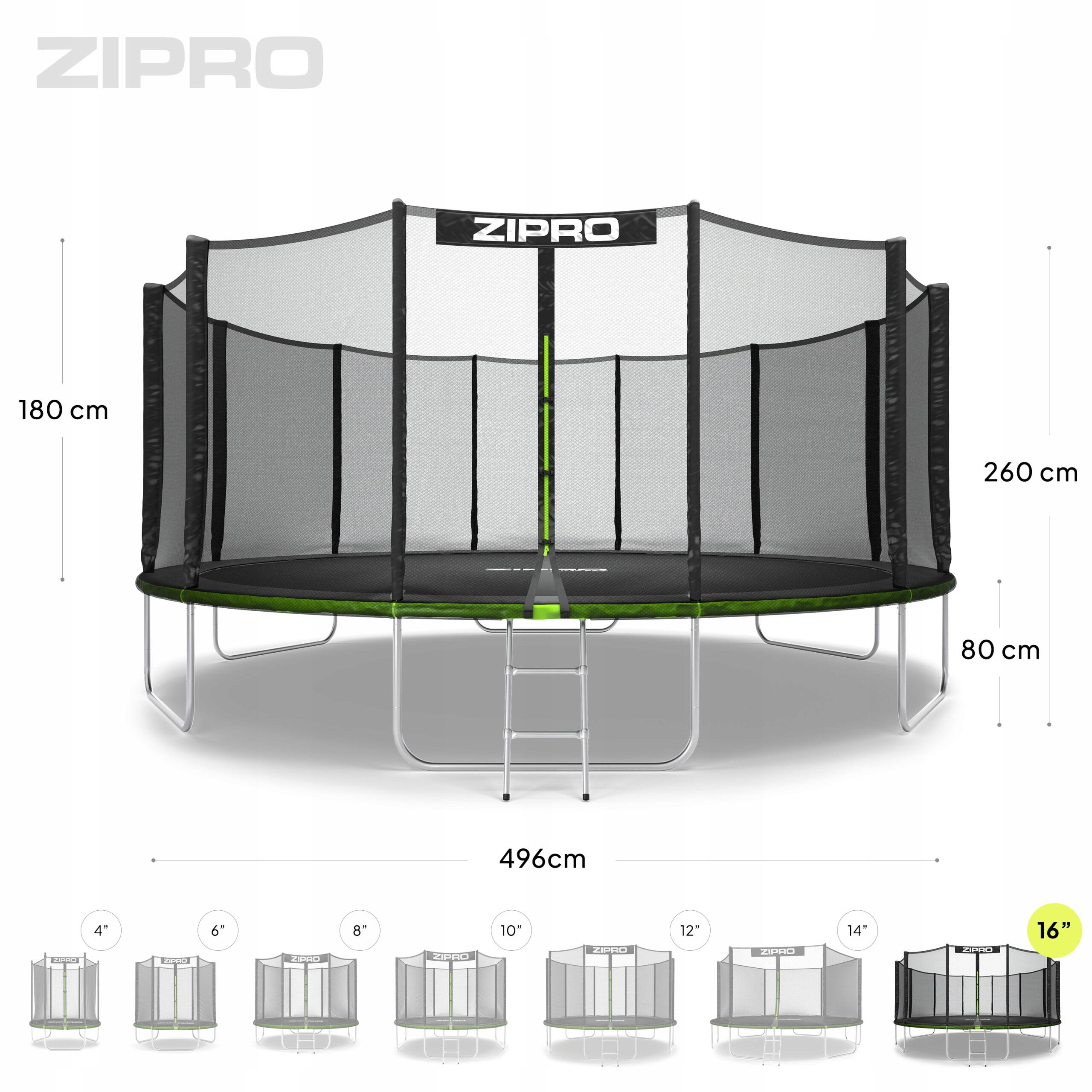 Trampolim redondo Zipro Jump Pro com rede de proteção exterior 16FT 496 cm 2/7