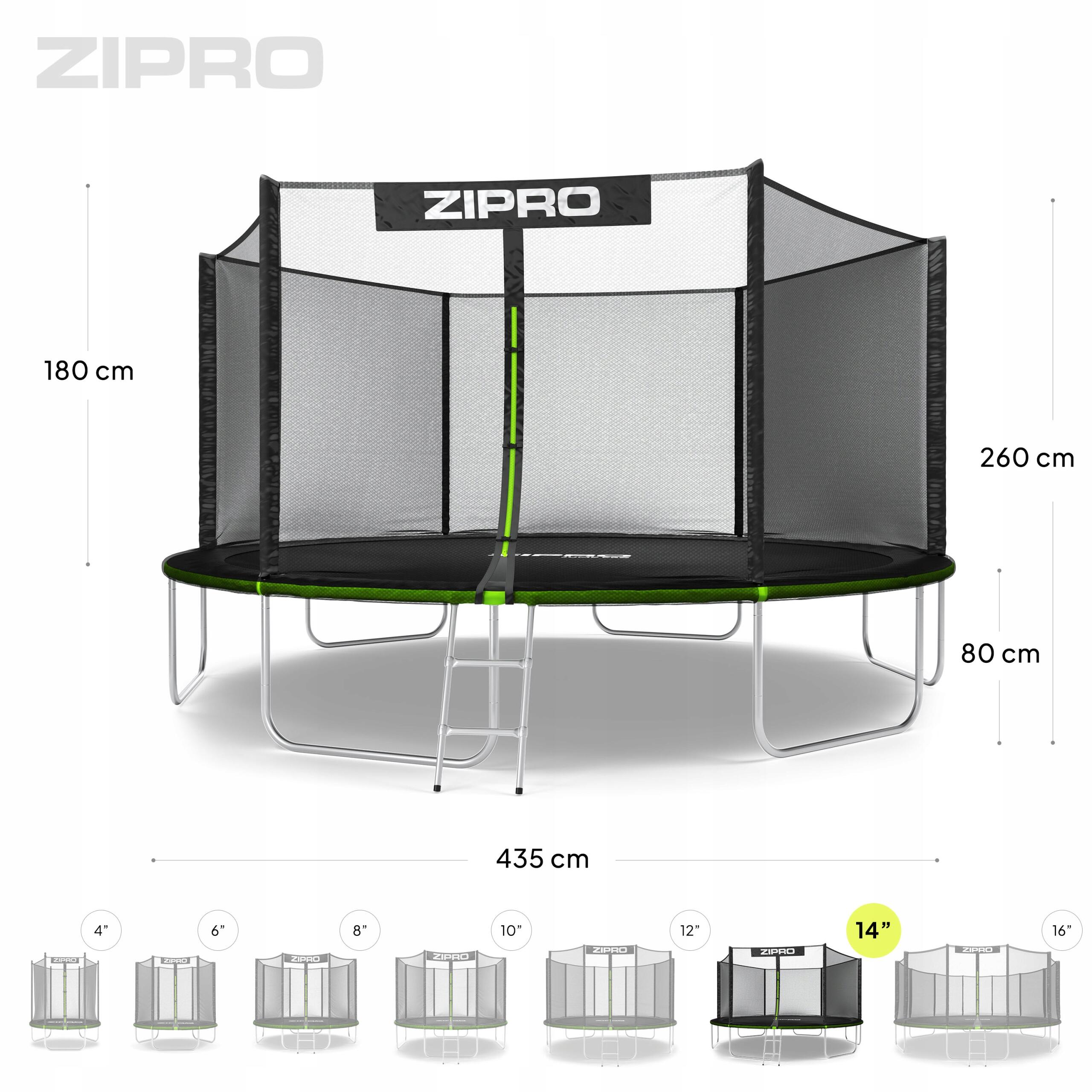 Trampolin rund outdoor Zipro Jump Pro 14FT 435 cm mit Externes Sicherheitsnetz 2/7