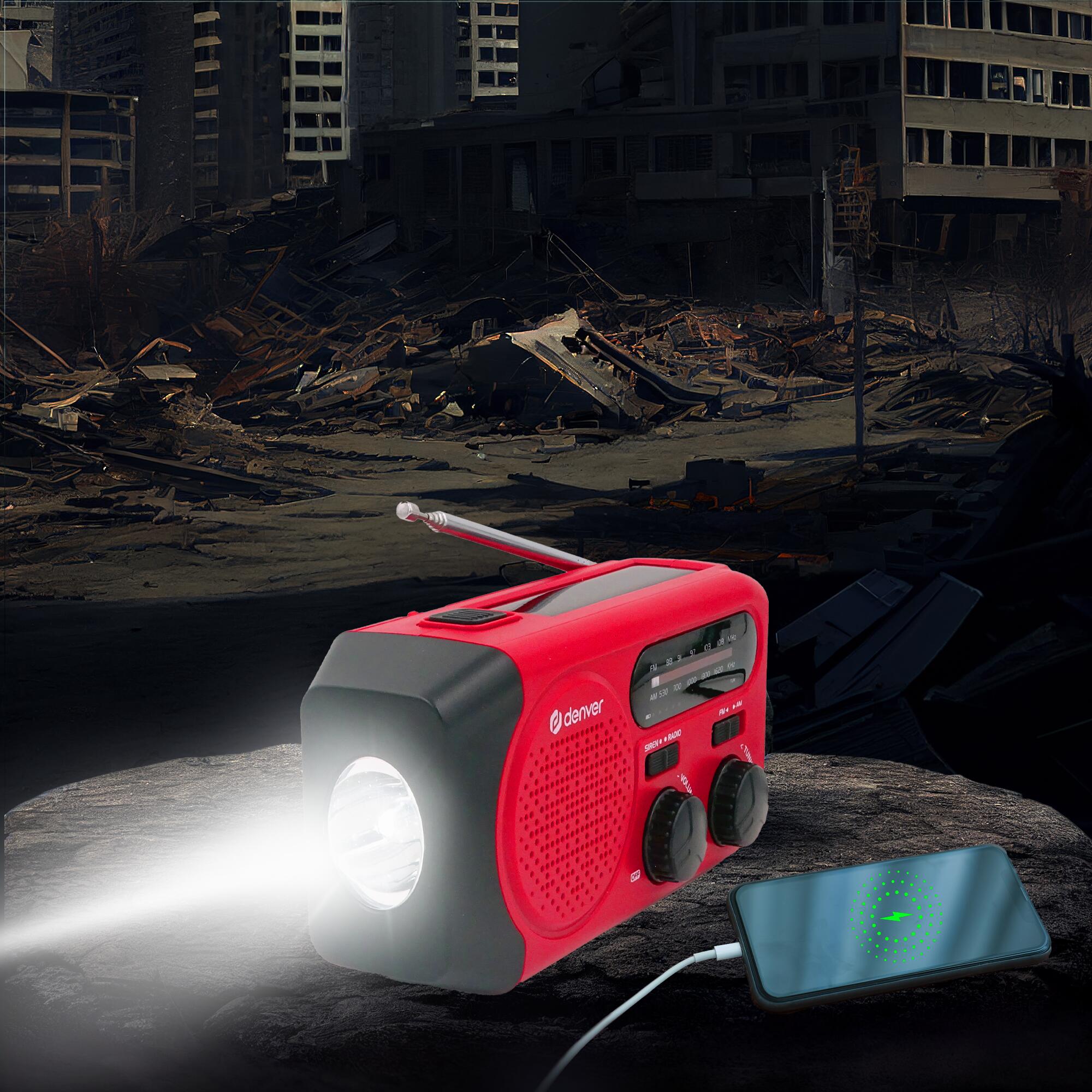 Radio d'urgence - Powerbank 2000mAh - Energie solaire - FM - SirèneSOS - SCR2010 6/7
