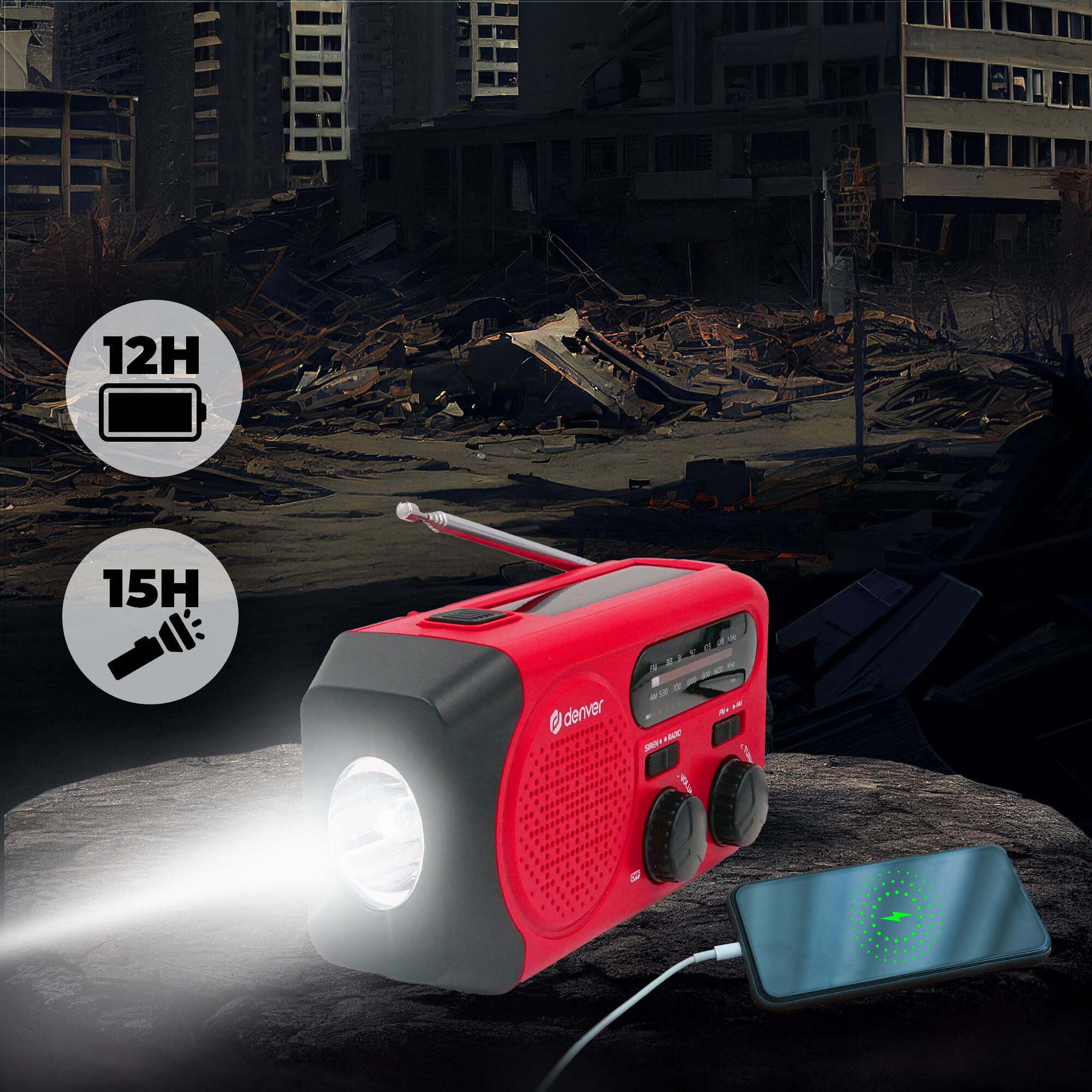 Radio d'urgence - Powerbank 2000mAh - Energie solaire - FM - SirèneSOS - SCR2010 7/7