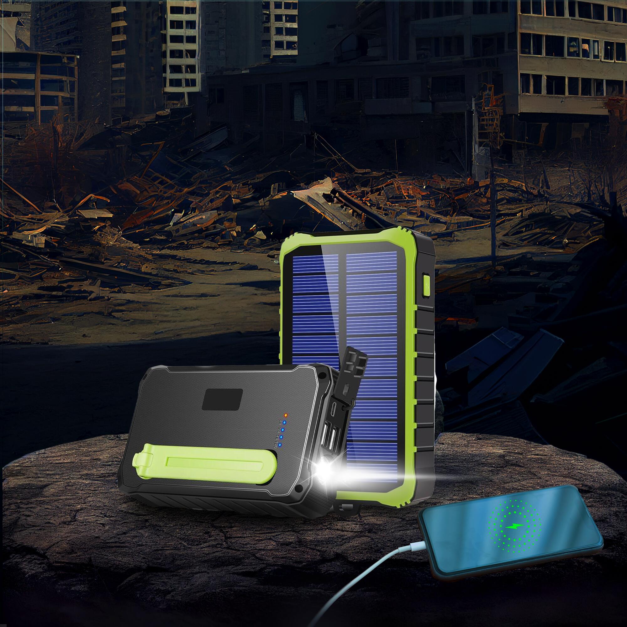 Solar Powerbank 10.000 mAh - Zonneenergie - Incl. Zaklamp - PSO10012 6/7