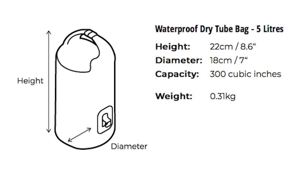 5 Litre Dry Tube Waterproof Bag Yellow 7/7