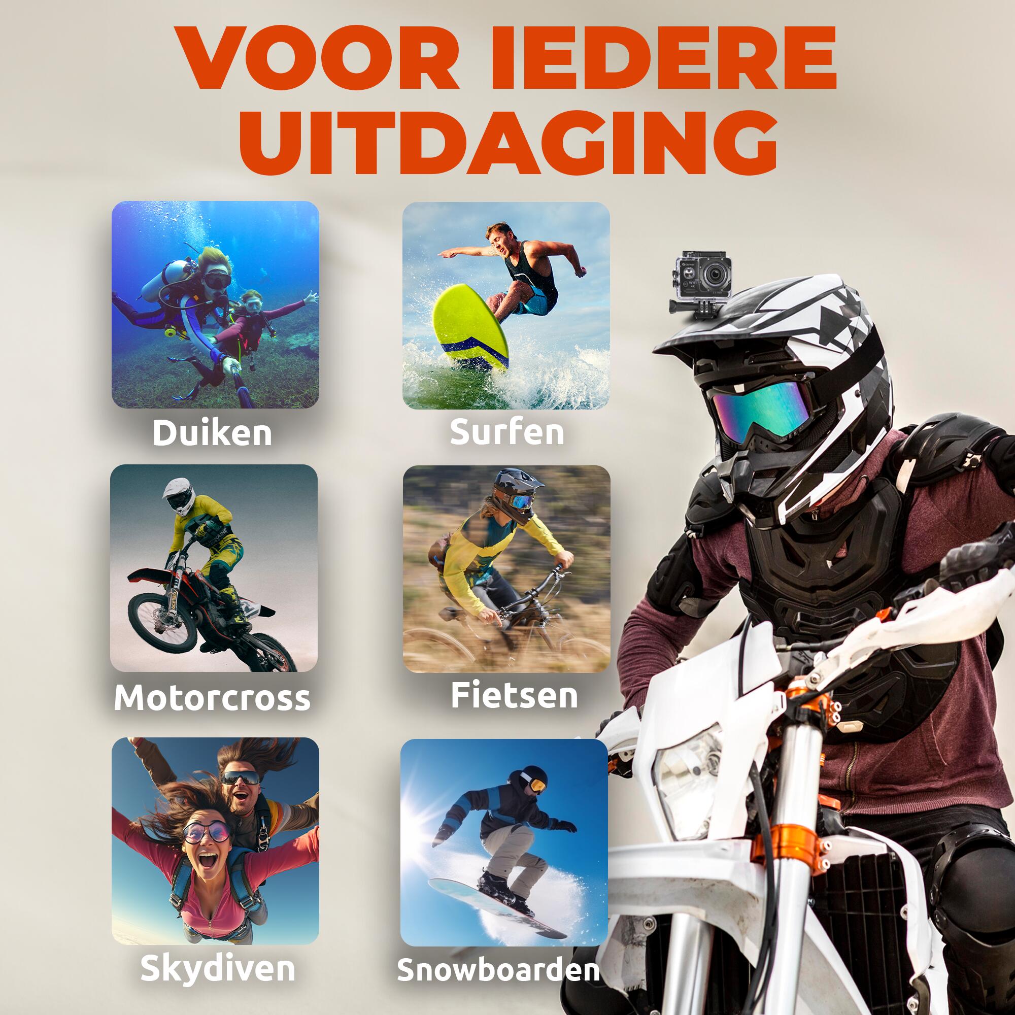 Action Camera Full HD - 5 MP-  30M Waterdicht - Incl. Accessoires - ACT324 6/6