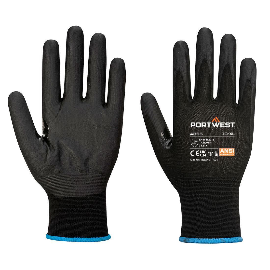 A355 NPR15 Touch Screen Nitrile Foam Safety Gloves (Pack of 12) (Black) 2/2