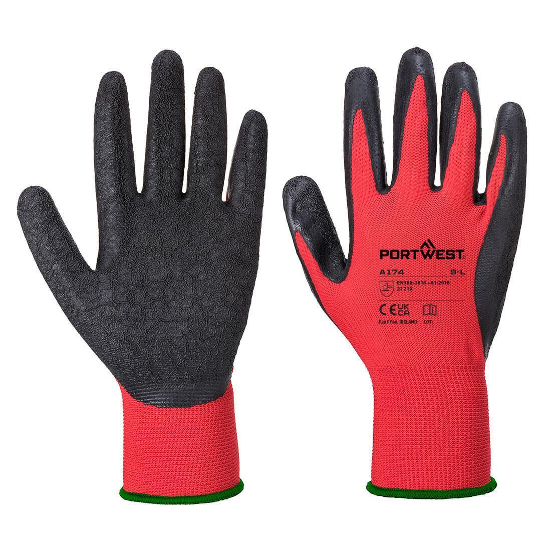PORTWEST Adulto Unisex Guanto Portwest A174 Rosso Nero