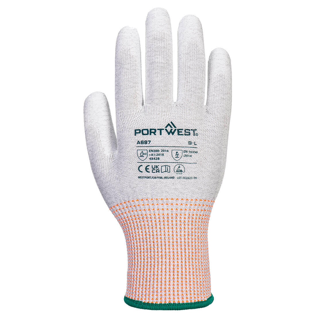 PORTWEST Adulto Unisex A697 LR13 Scarica Elettrostatica Guanti Di Protezione Misura