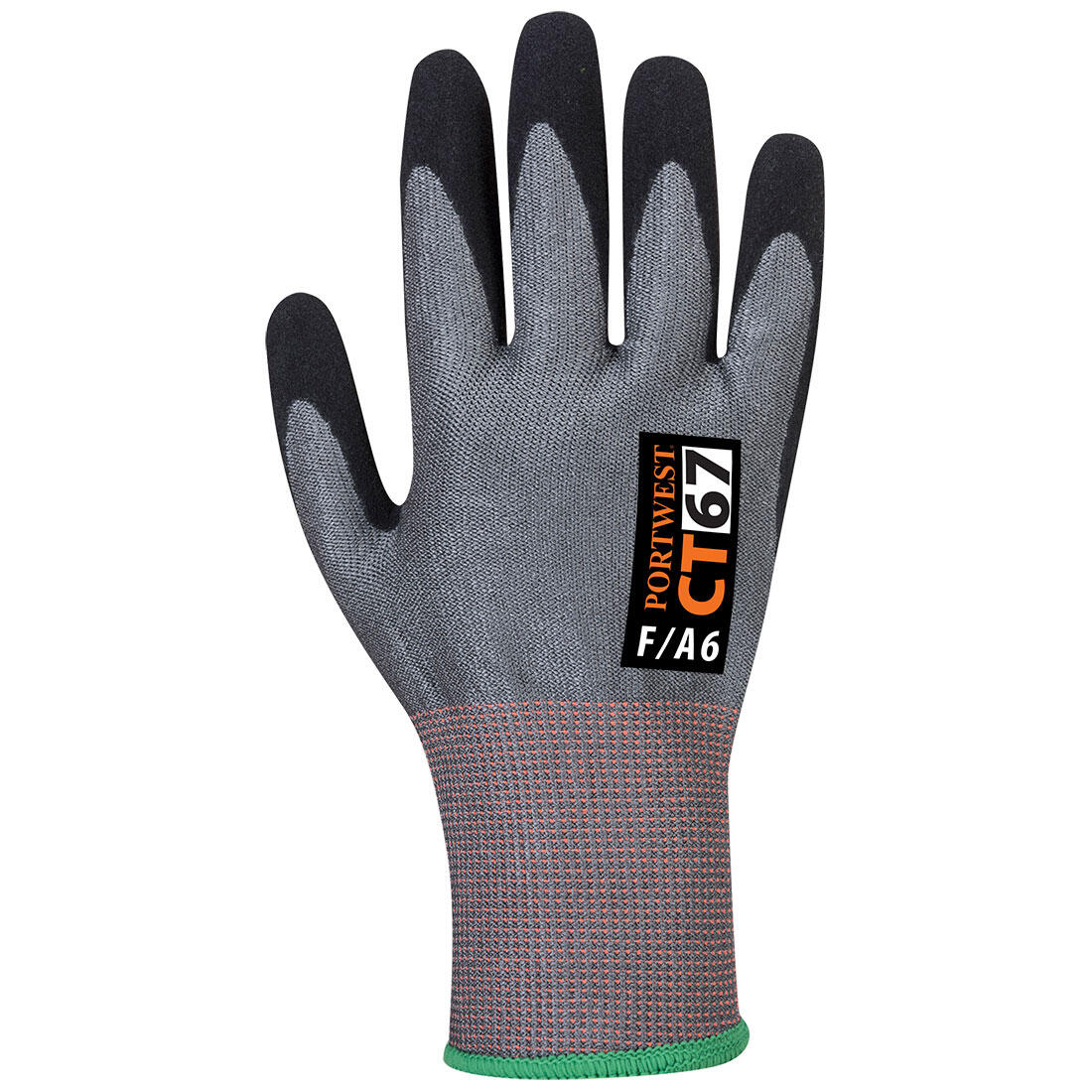 Unisex Adult CT67 F13 Nitrile Cut Resistant Gloves (Grey/Black) 2/2