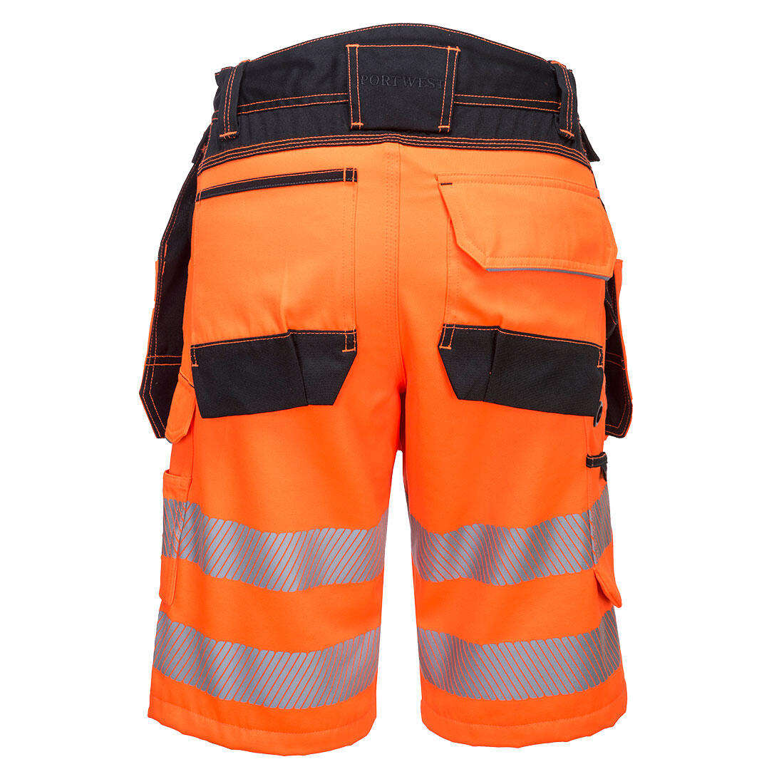 Mens PW3 HiVis Holster Pocket Shorts (Orange/Black) 2/2