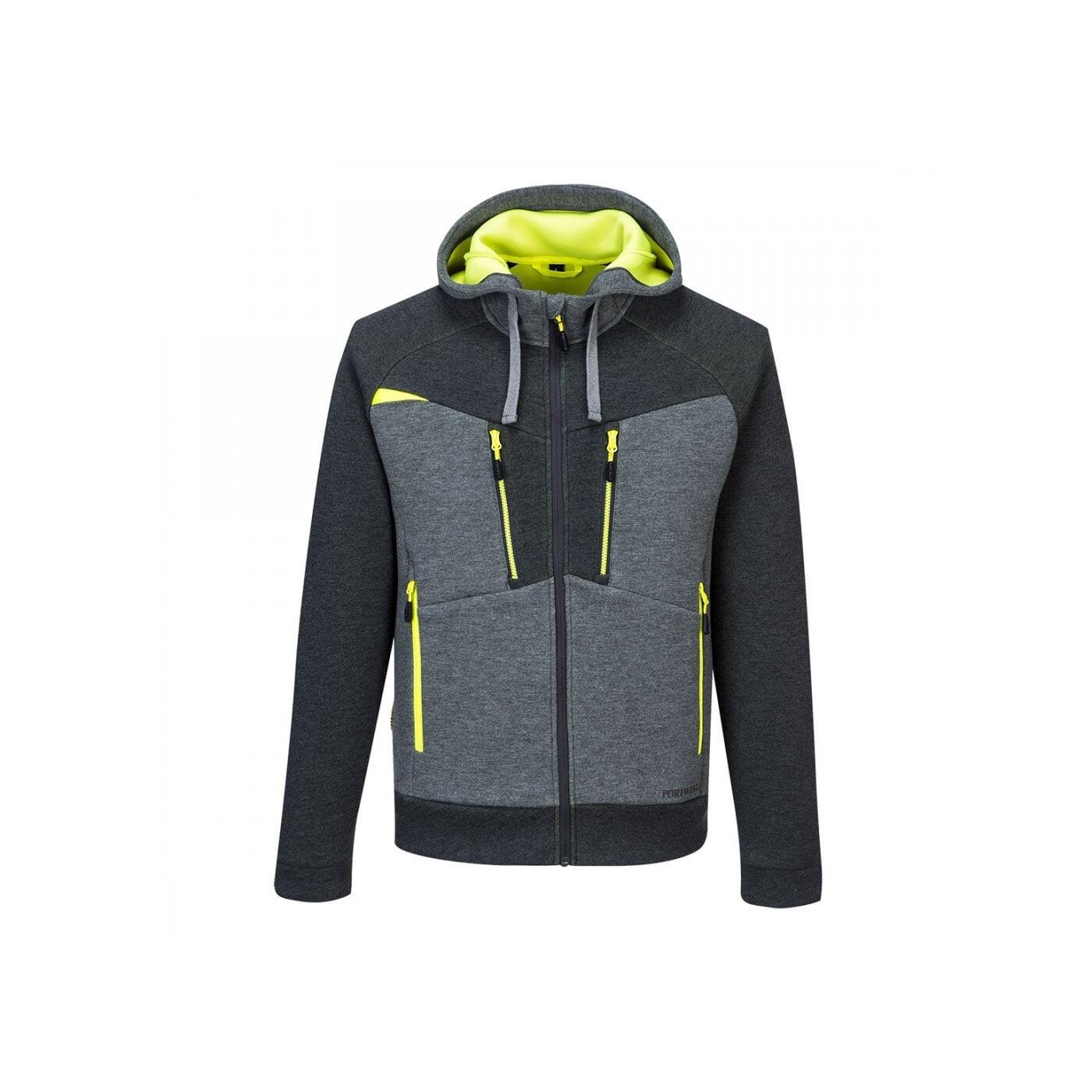Mens Zipped Hoodie (Grey/Black/Yellow) 1/2