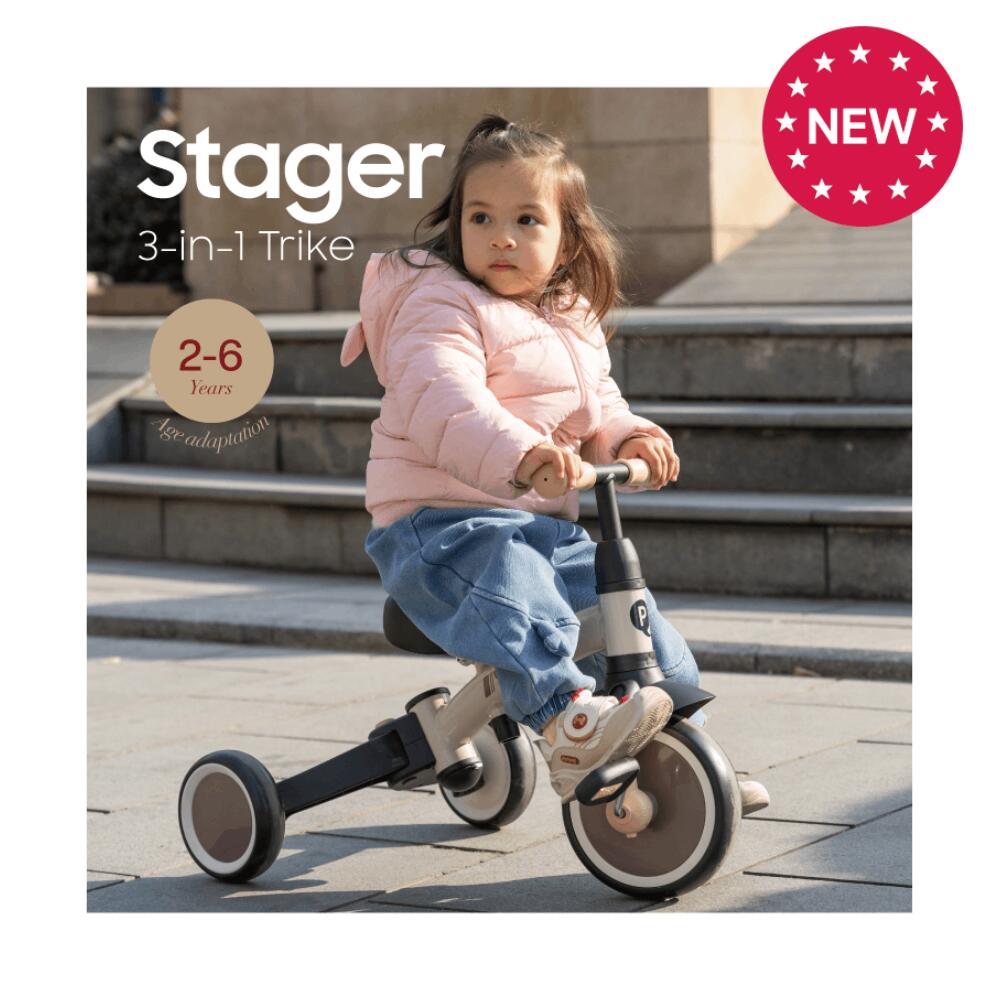Bicicleta de equilíbrio triciclo Devessport Qplay Trike Stager Evolutionary Bege 5/7