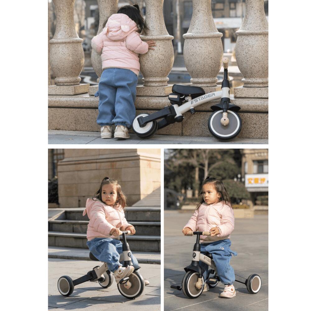 Bicicleta de equilíbrio triciclo Devessport Qplay Trike Stager Evolutionary Bege 6/7