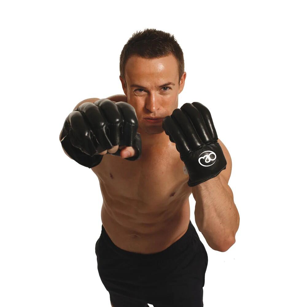 Unisex Adult Leather Boxing Punching Bag Mitts (Black) 2/2