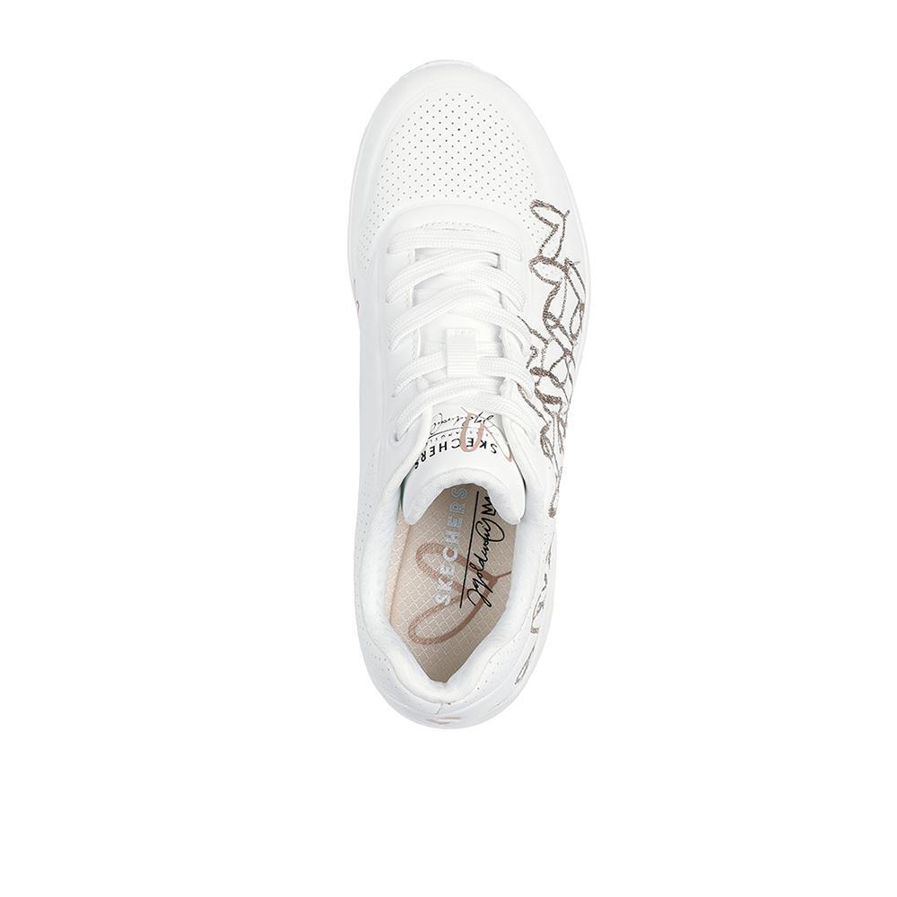 Sapatilhas Skechers Mulher Uno - Golden Heart Branco 3/4