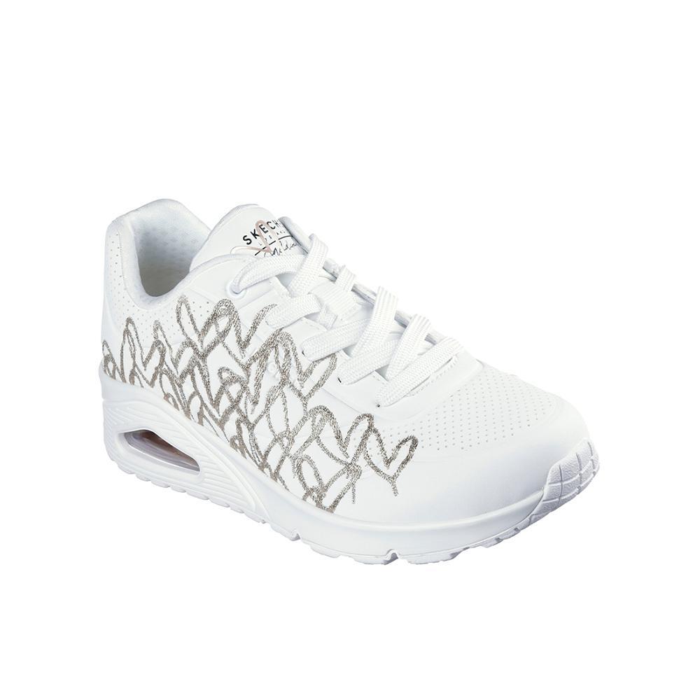 Sapatilhas Skechers Mulher Uno - Golden Heart Branco 2/4