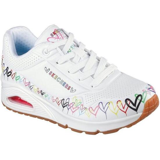 Sneakers Skechers Uno - Love All Aroun, Wit, Dames