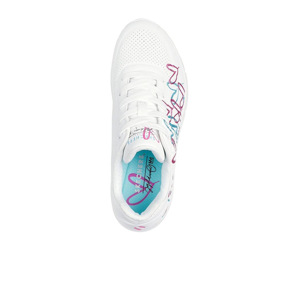 Zapatillas Skechers Mujer Uno - Golden Heart Blancas 3/4