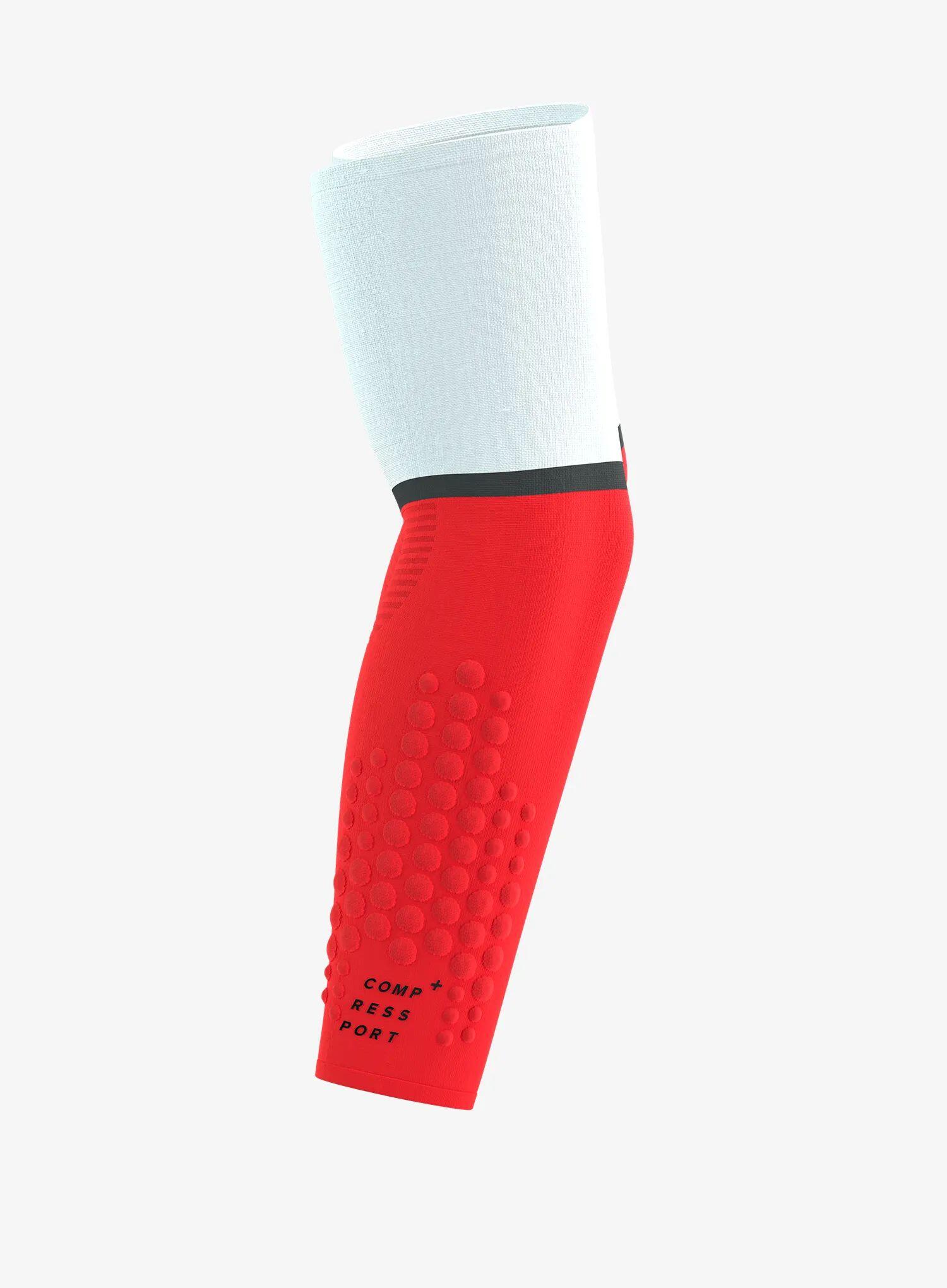 Compressport Armforce Manguitos Ultraligeros Blanco/Rojo 7/7