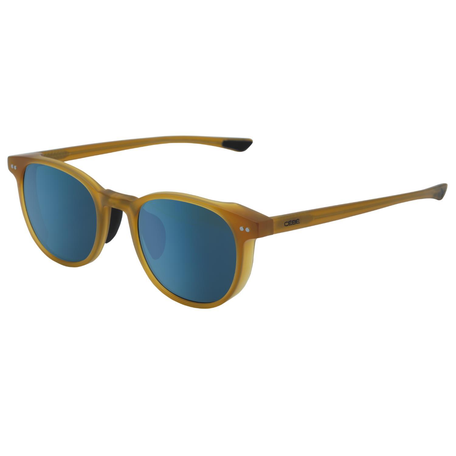 CÉBÉ Matt Amber Chill Out Round Blue Mirror Cat 3 Sunglasses