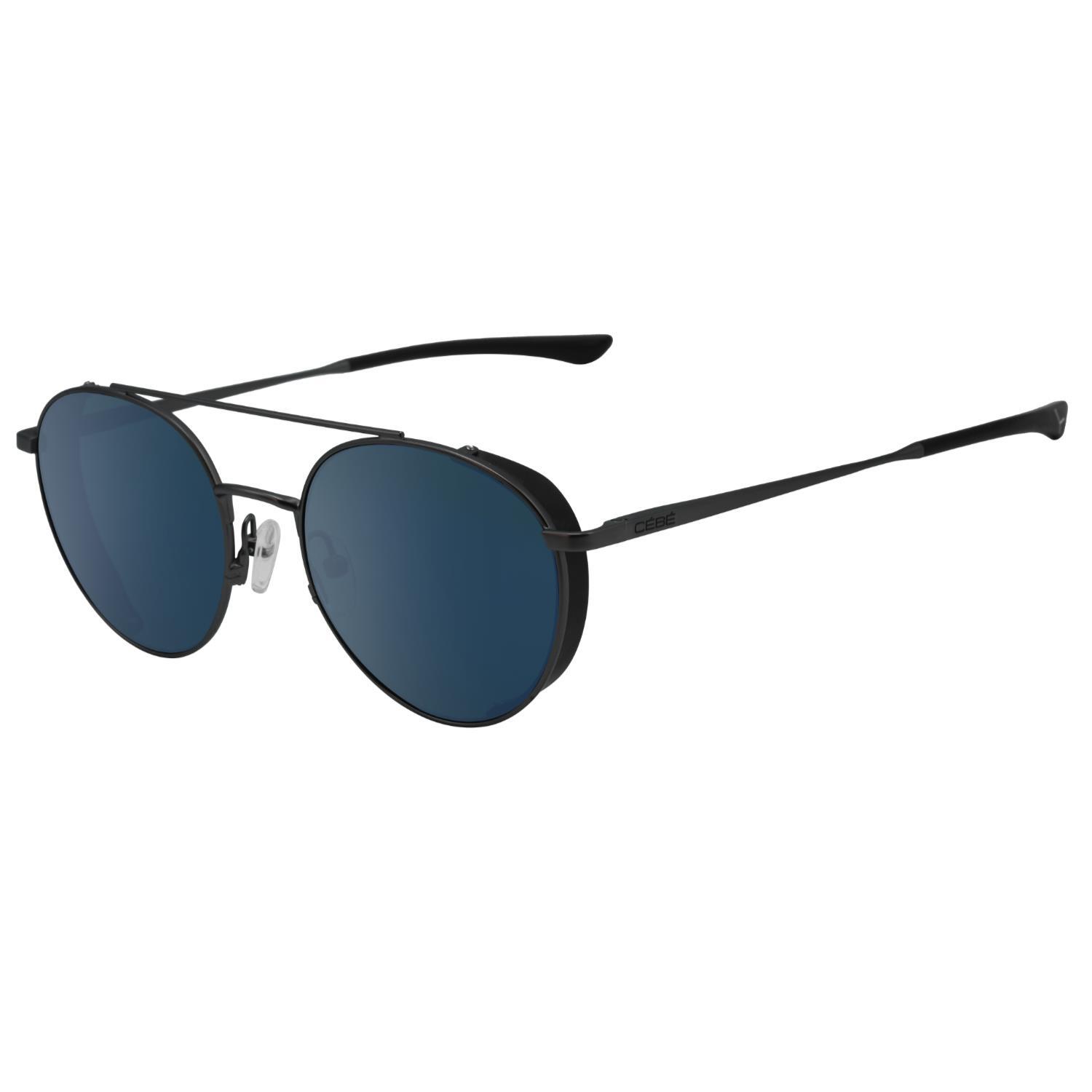 CÉBÉ Matt Gunmetal Chill In Round Blue Mirror Cat 3 Sunglasses