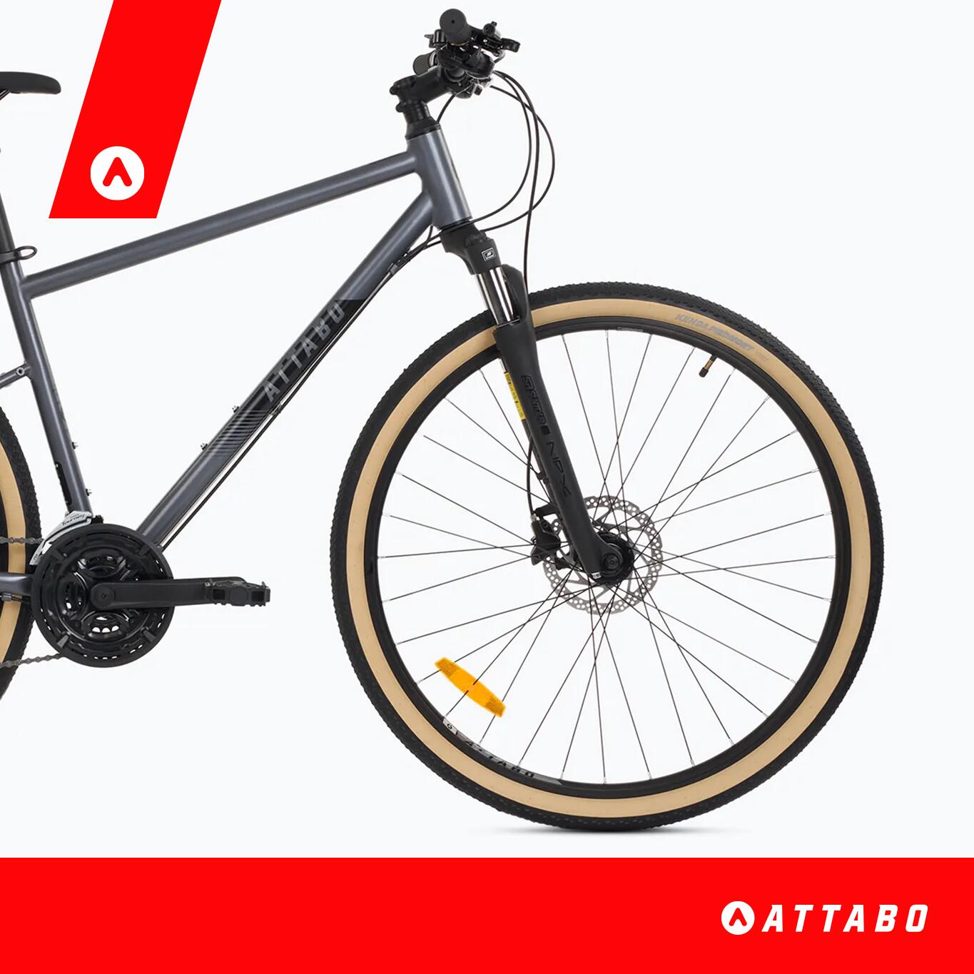 Rower crossowy męski ATTABO SANO 3.0 szary Lekki Amortyzator Shimano 2/7