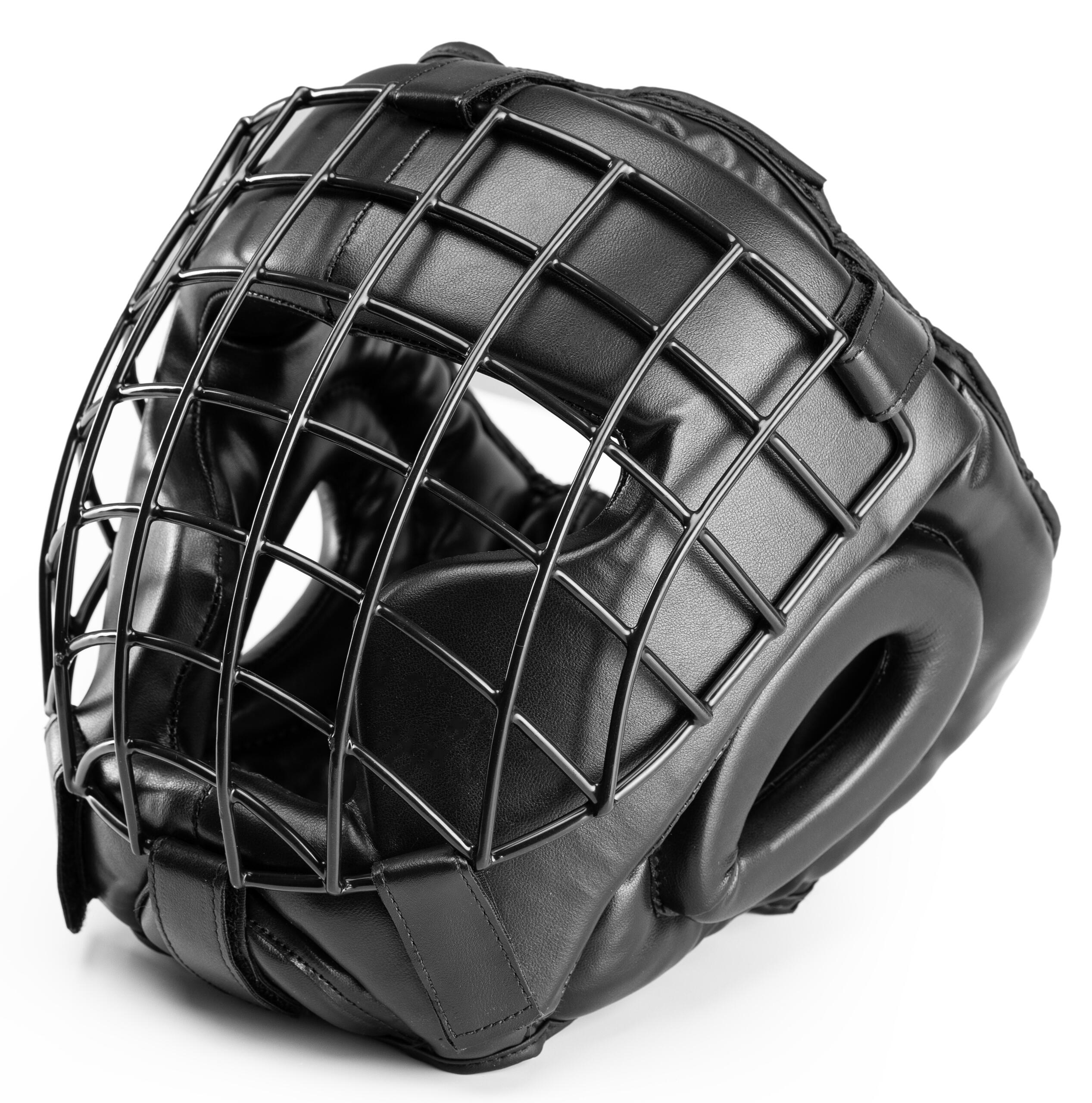 Kask bokserski Evolution Professional Equipment z kratą metalową Black 2/6