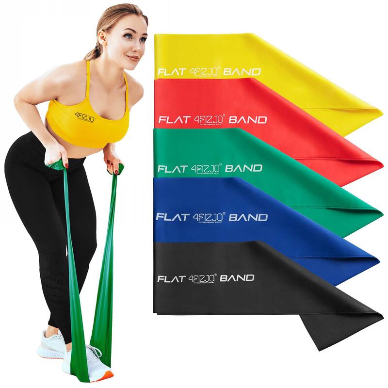 Set de 5 benzi pentru reabilitare 4FIZJO FLAT BAND 2M 1–15 kg