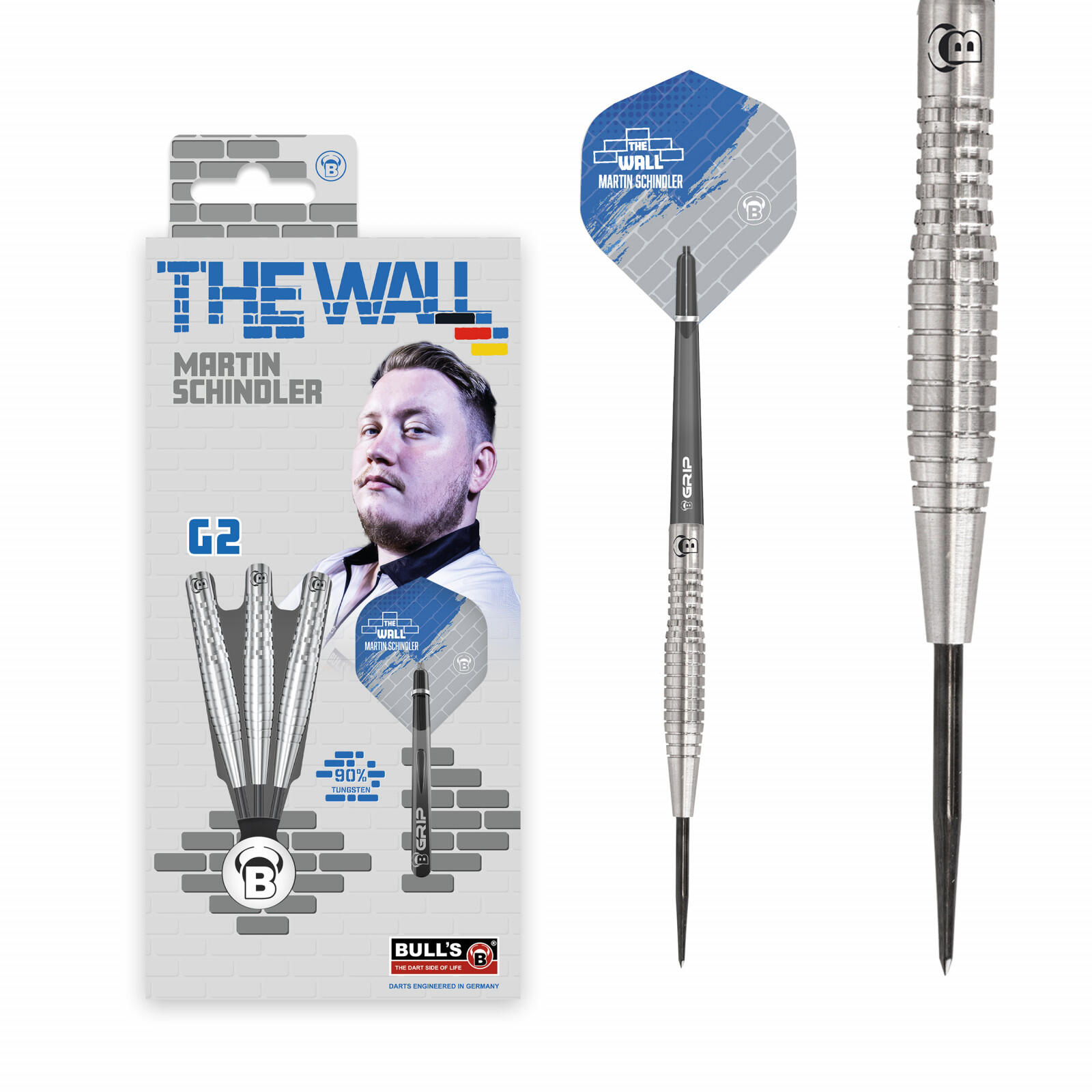 BULL'S Martin Schindler Generation 2 Steeldart, 21g., 90% Tungsten 21gr 1/4