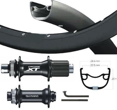 Shimano xt alivio wielset 28 29 inch cassette 8-11 speed zwart