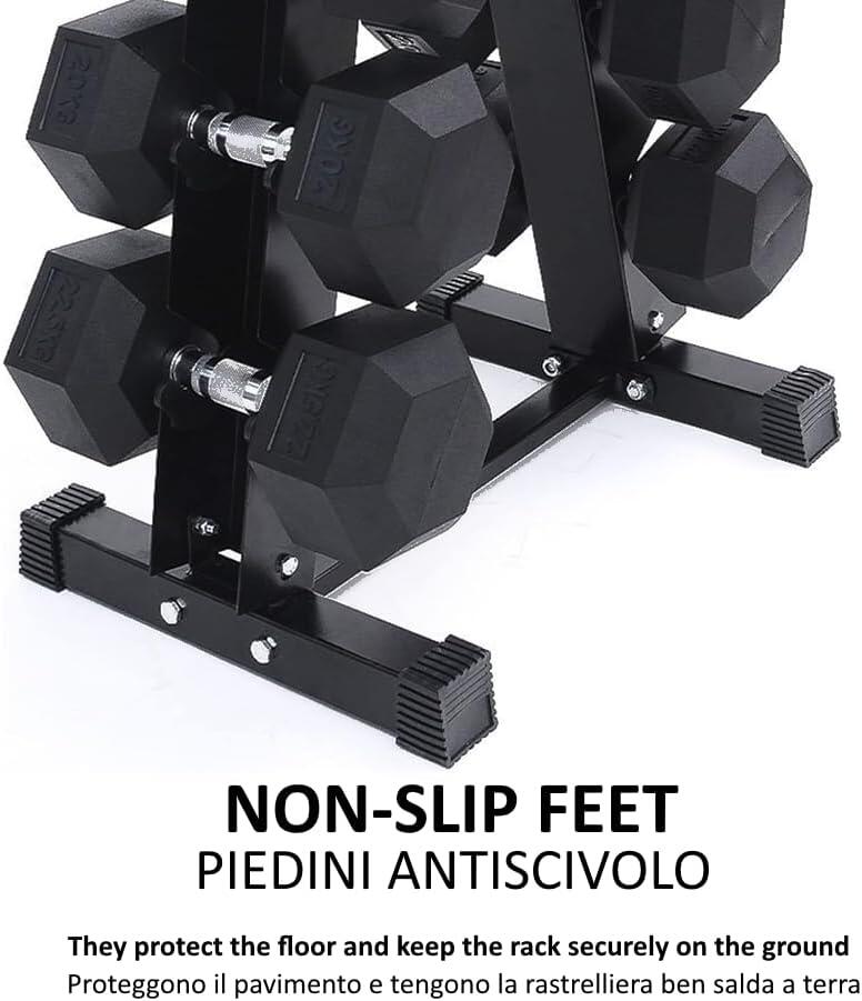 Support d'Haltères Pyramide - Rack de Rangement pour Poids en Acier FF 3/5